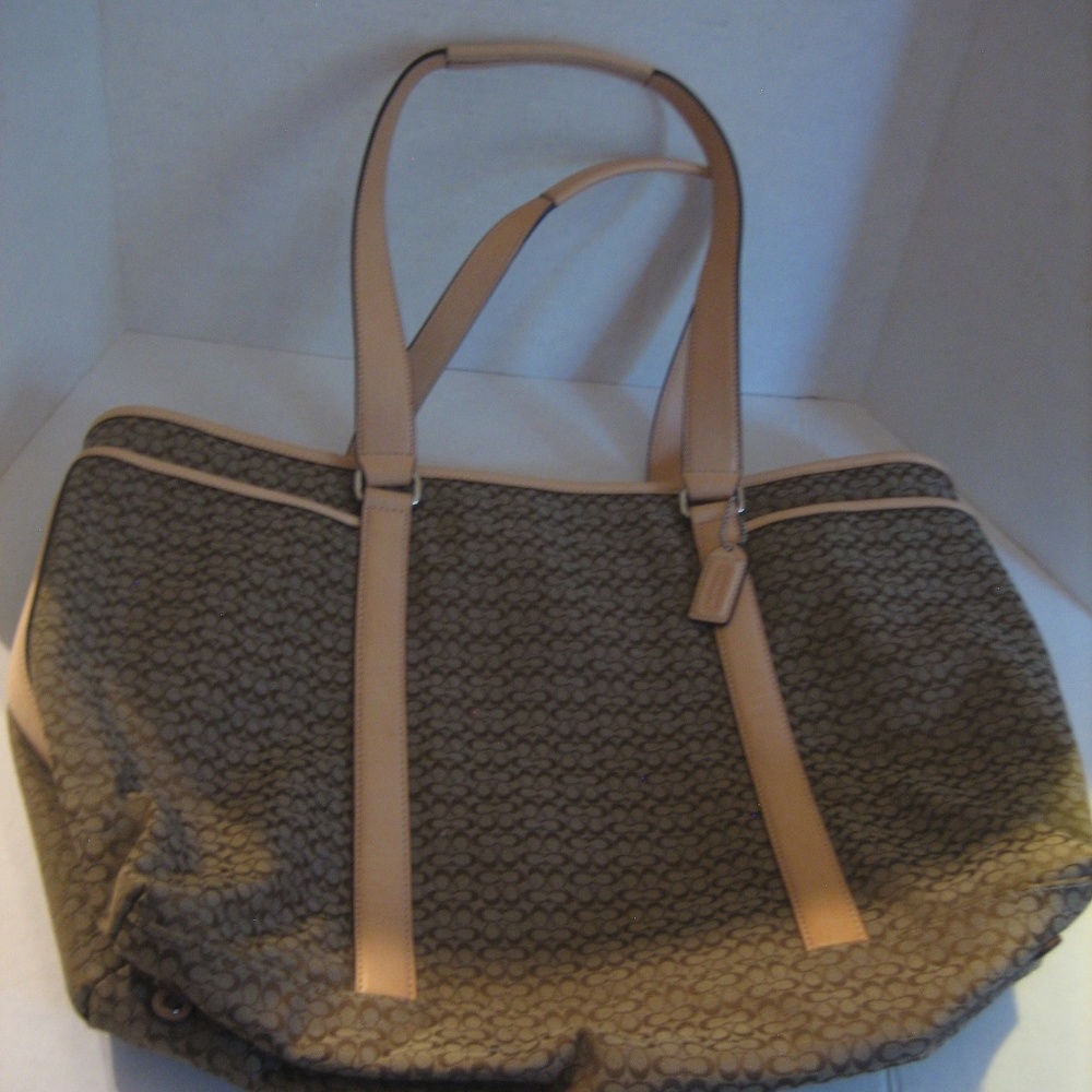 Vintage Coach CC Monogram Large Handbag/Tote/Purse DO65-F77014 Laptop/Diaper NW
